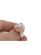 Original vintage din aur roz de 14k Zircon Inel Vintage Craft  vrc074r